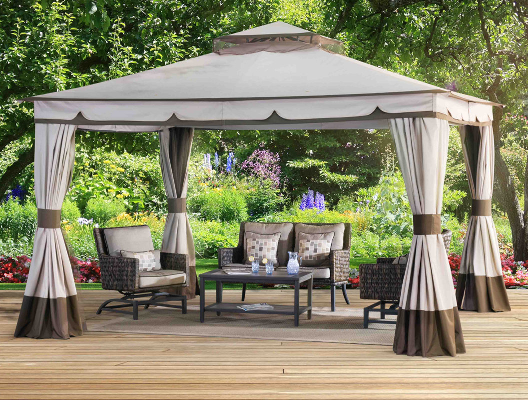 Sunjoy 10 Ft. W x 12 Ft. D Metal Patio Gazebo & Reviews Wayfair